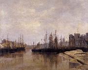 Desavary Charles L'Arriere-port de Dunkerque china oil painting reproduction